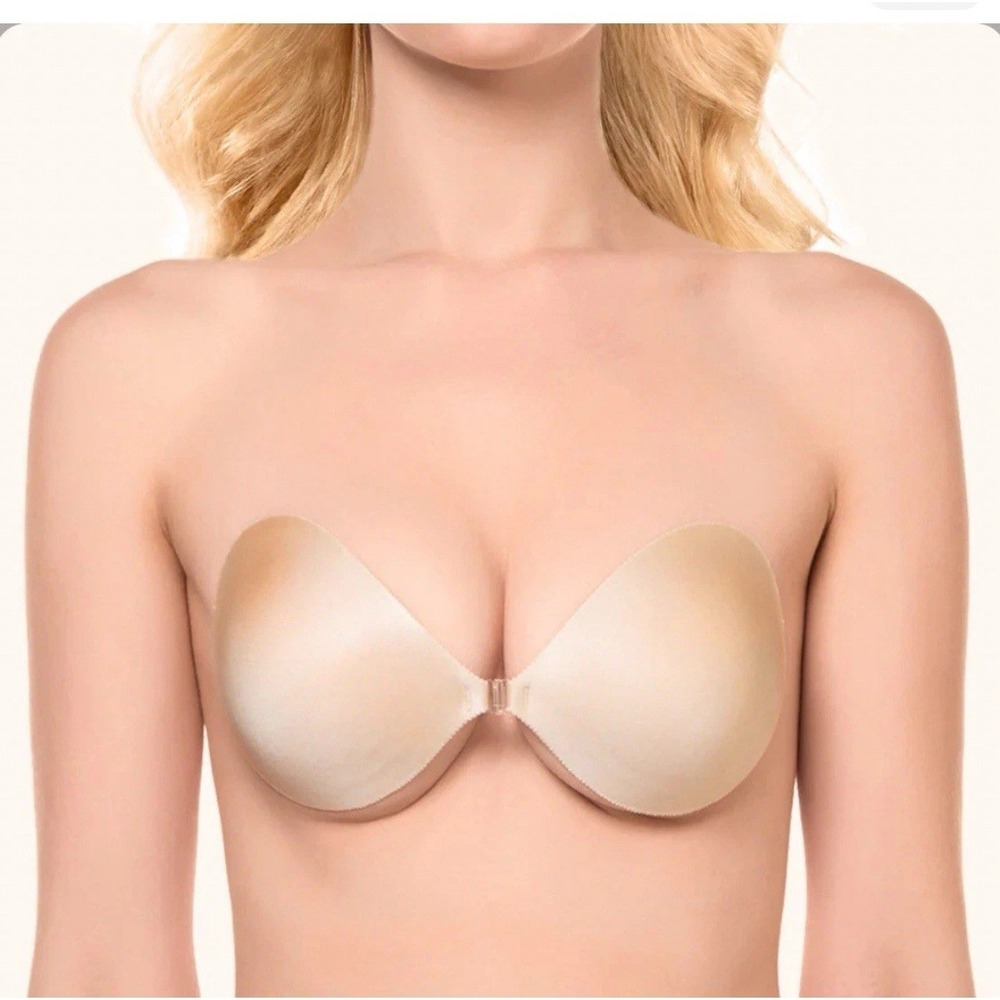 NuBra Size B Strapless Backless Adhesive Bra Nude Beige New Sealed